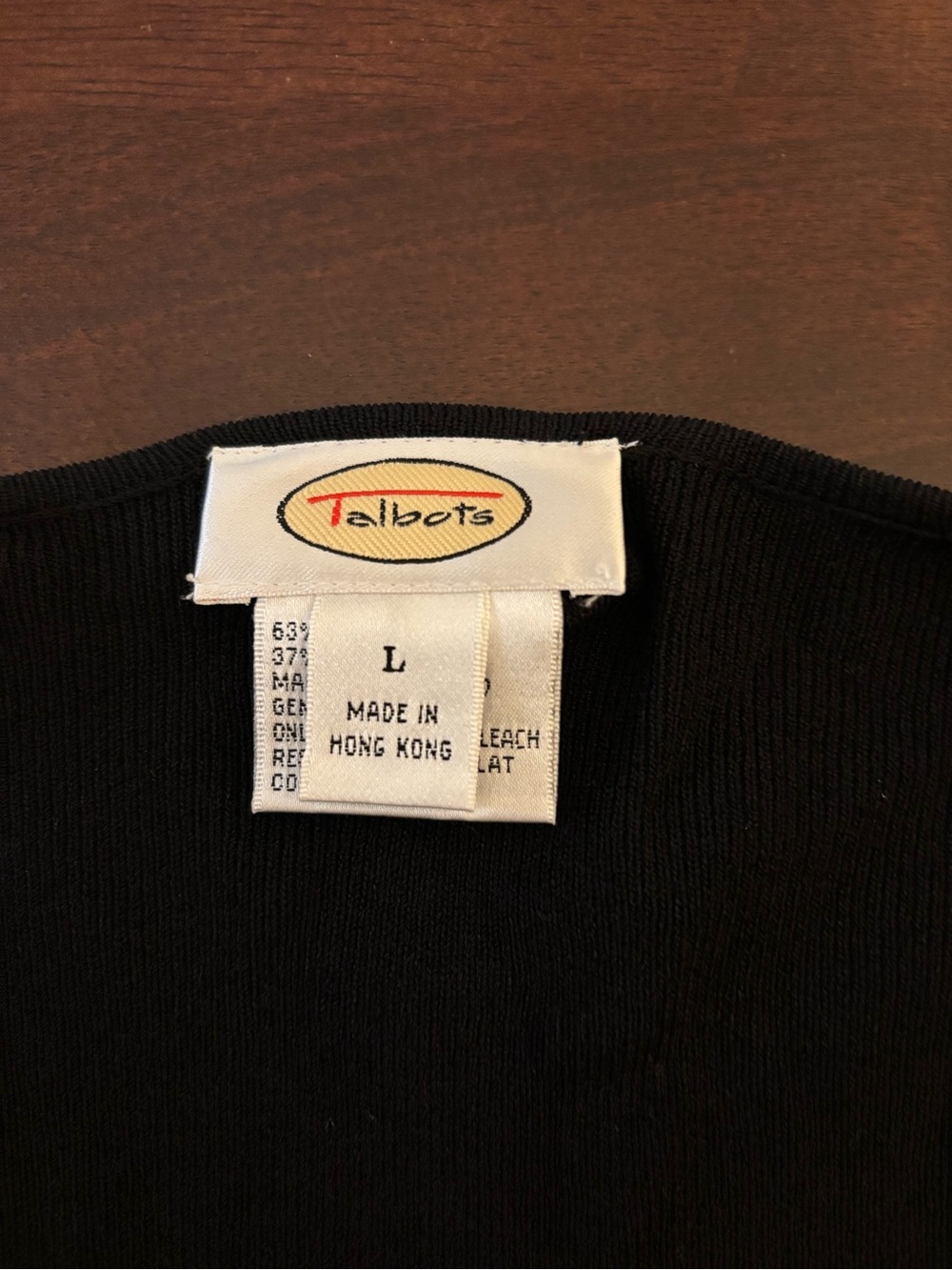 Talbots Black Button Front Cardigan Sweater - Picture 4 of 5